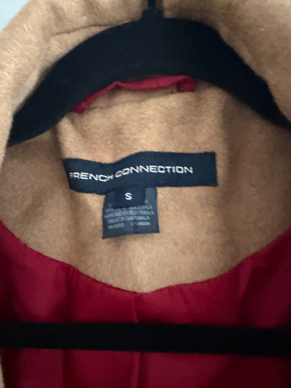French Connection Double Breasted Camel Coat in Size S - Picture 2 of 4